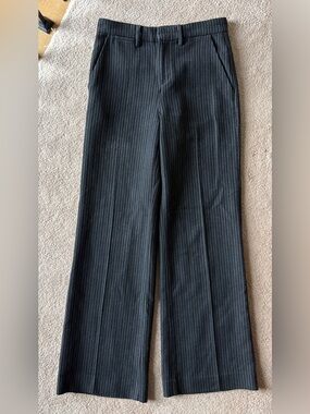 Adriano GoldSchmed, Charcoal Tailored Pinstripe Wide-Leg Pants